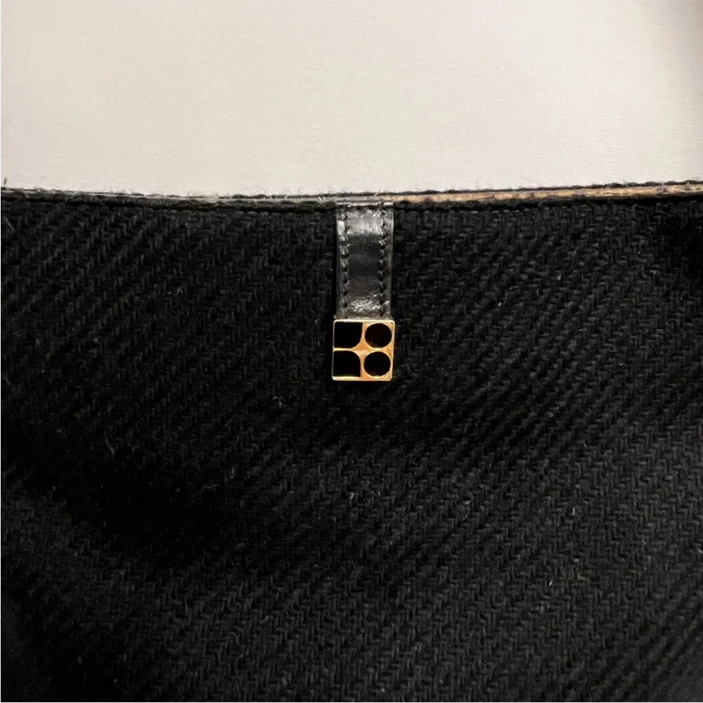 ❤️SOLD❤️ Kate Spade Wool Bag Black Animal Print Pony Hair Trim Made in Italy - Picture 6 of 11